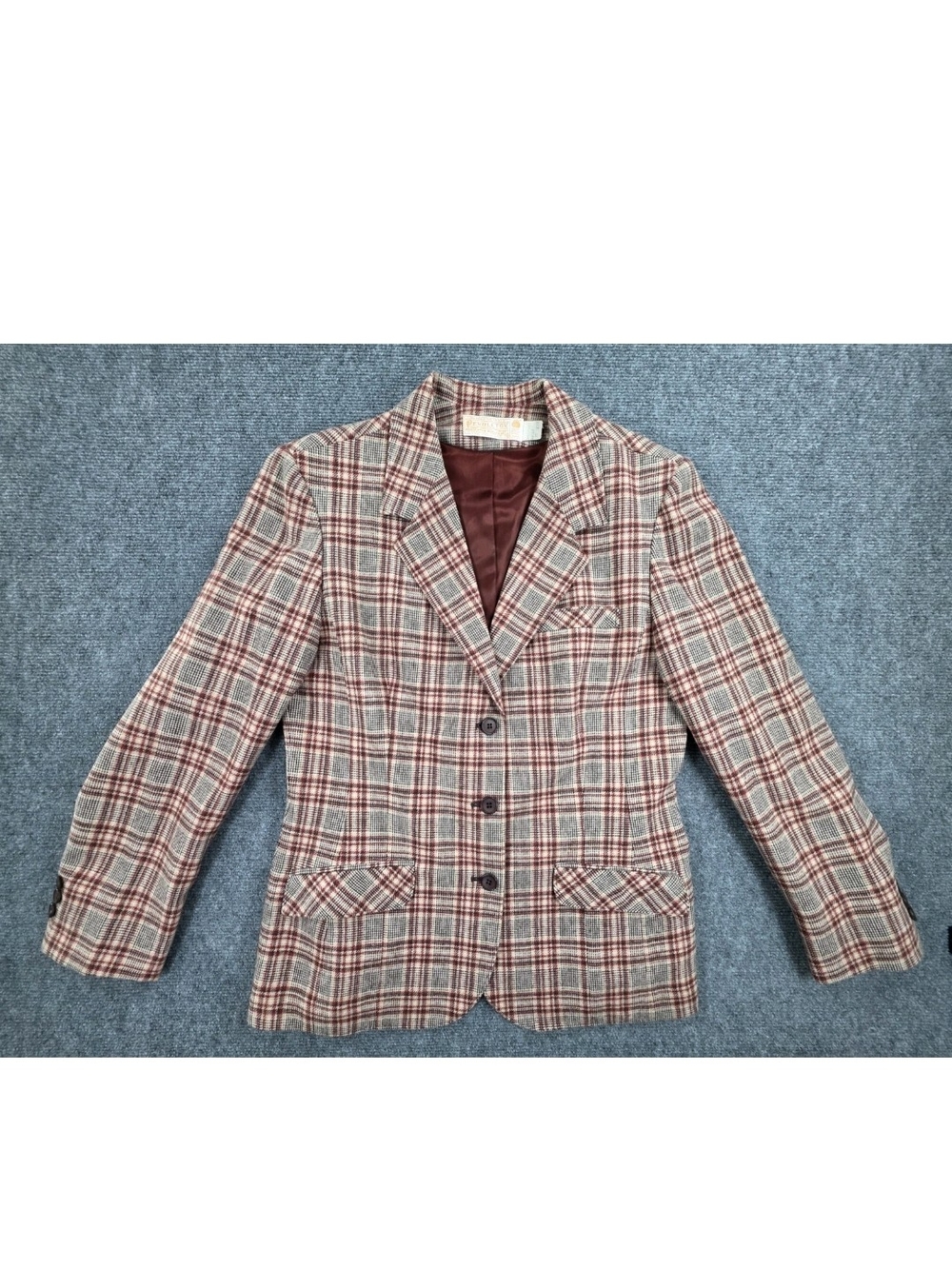 Rare Vintage Pendleton Womens 16 Small/Med Plaid Flannel Lined Blazer Jacket 90s
